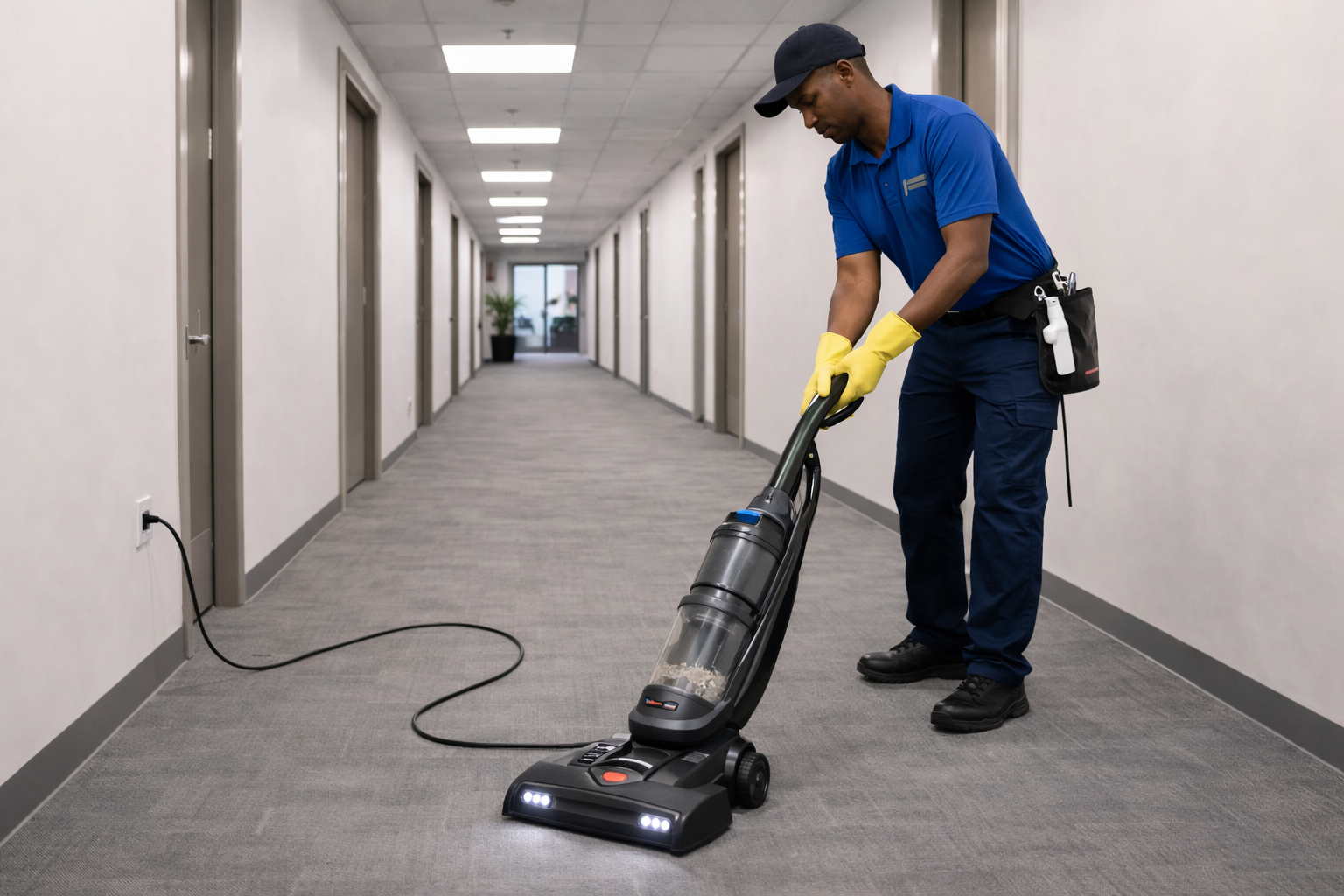 Vacuuming carpeted areas